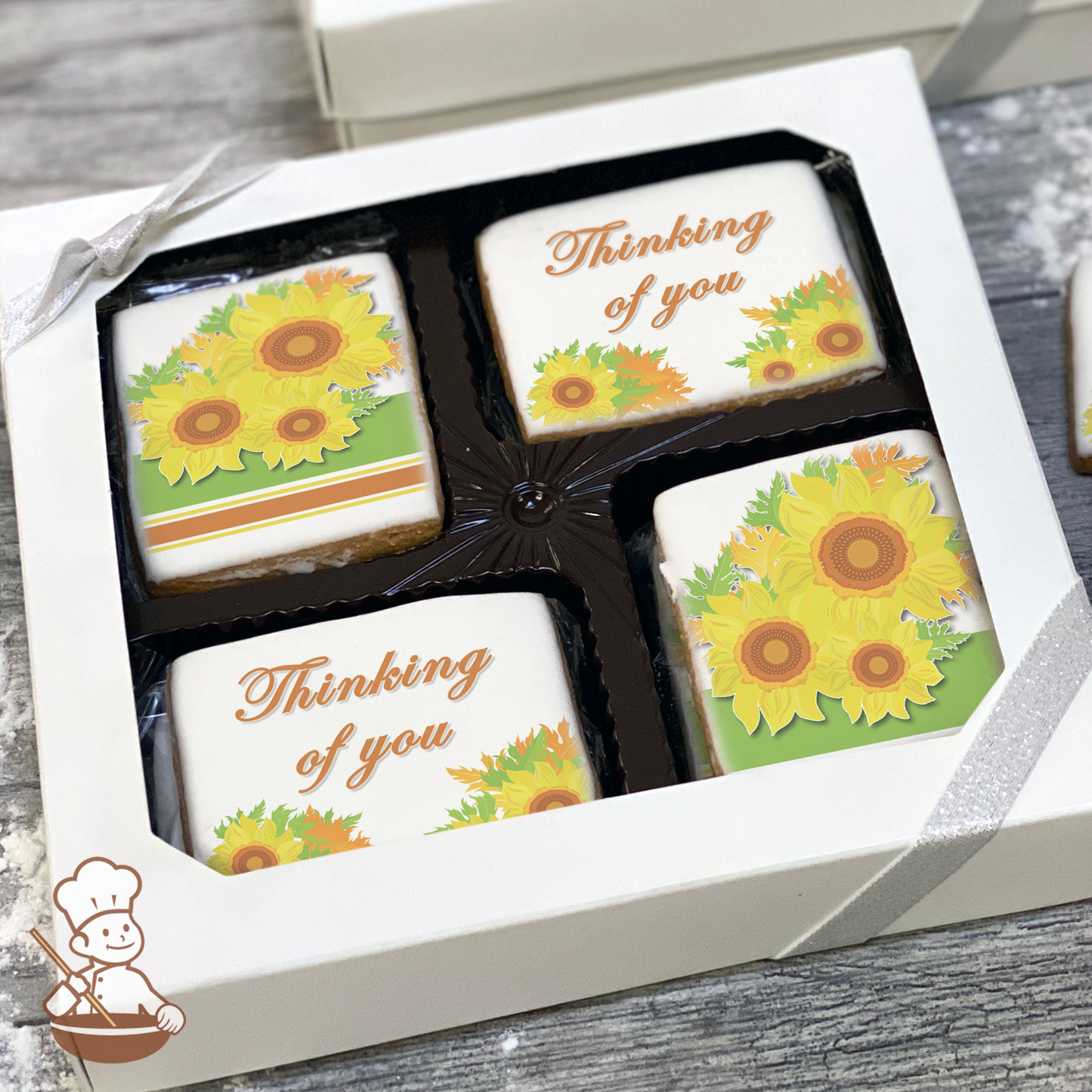 Thinking of You Sunflowers Cookie Gift Box (Rectangle)