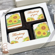 Load image into Gallery viewer, Thinking of You Sunflowers Cookie Gift Box (Rectangle)