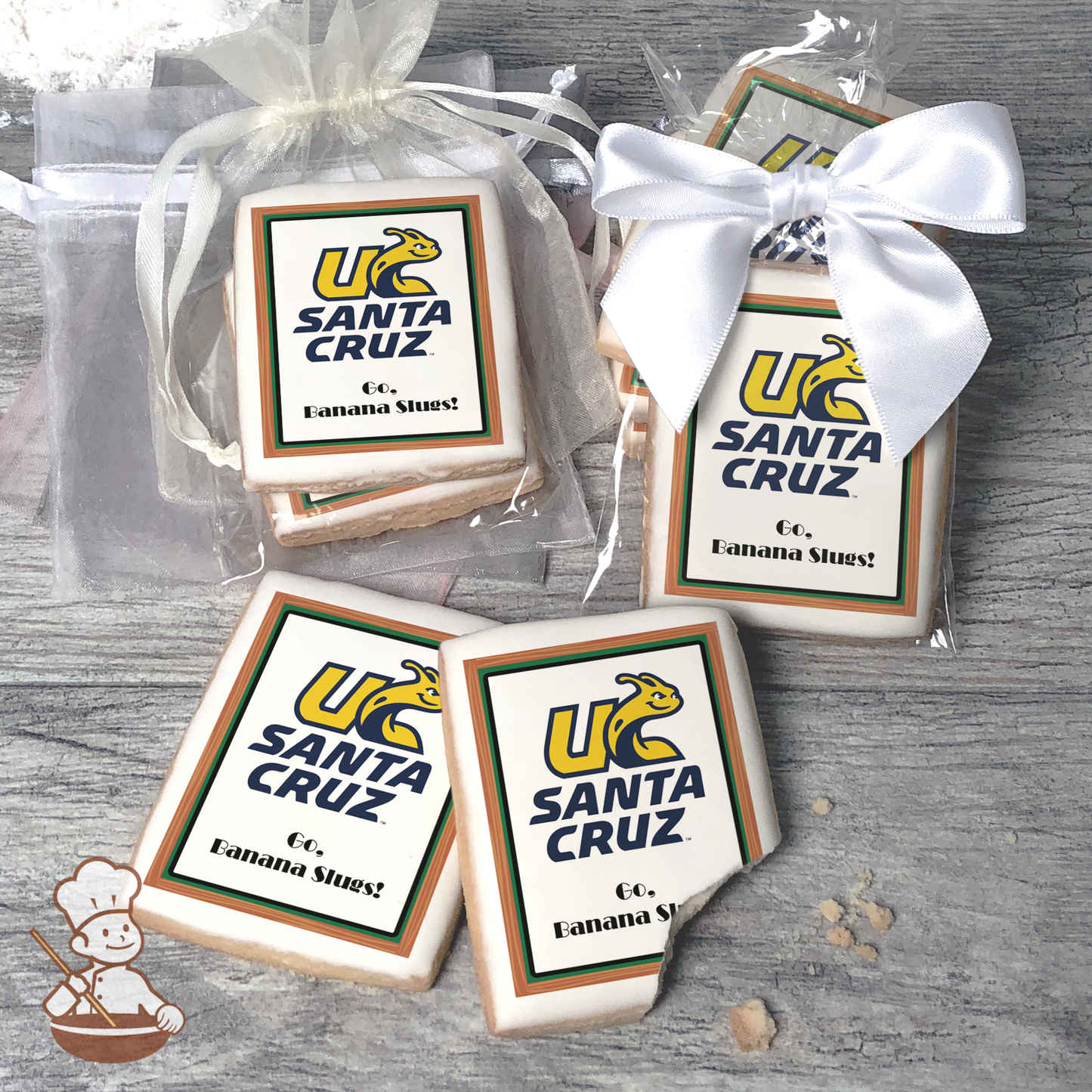 Go UC Santa Cruz Banana Slugs Cookies (Rectangle)