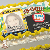 School Bus Graduation Custom Photo Cake