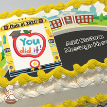 Load image into Gallery viewer, School Bus Graduation Photo Cake