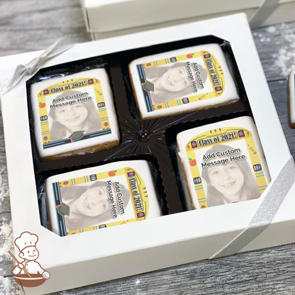 School Bus Graduation Photo Cookie Gift Box (Rectangle)