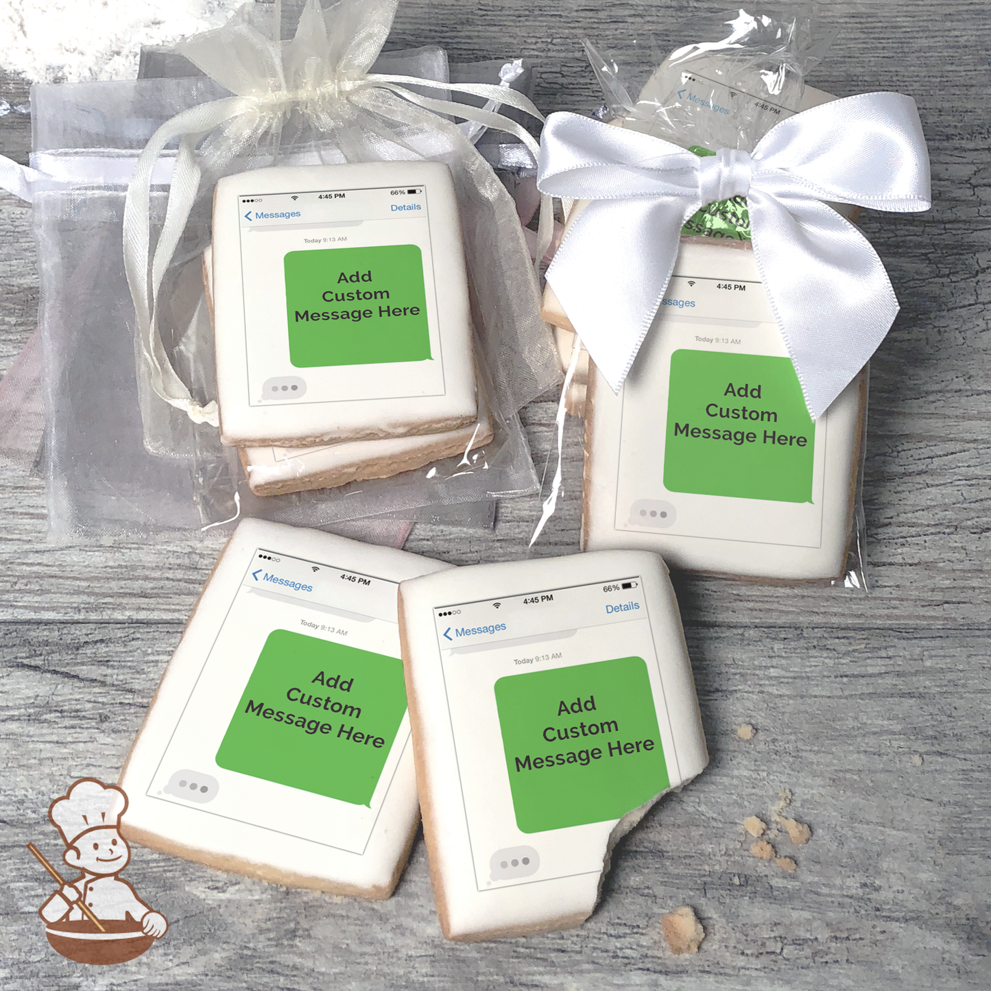 Smart Phone Custom Message Cookies (Rectangle)