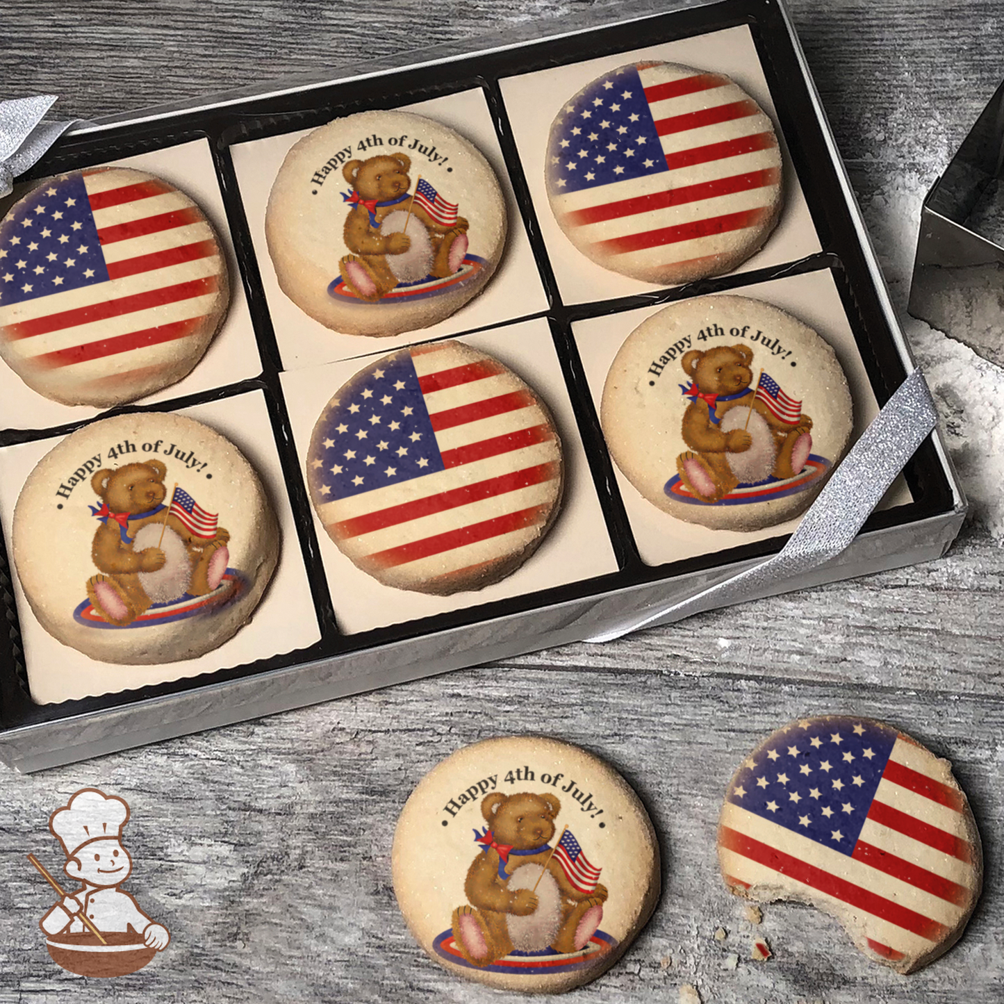 American Bear Cookie Gift Box (Round Unfrosted)