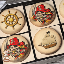 Load image into Gallery viewer, Pirate Essentials Cookie Gift Box (Round Unfrosted)
