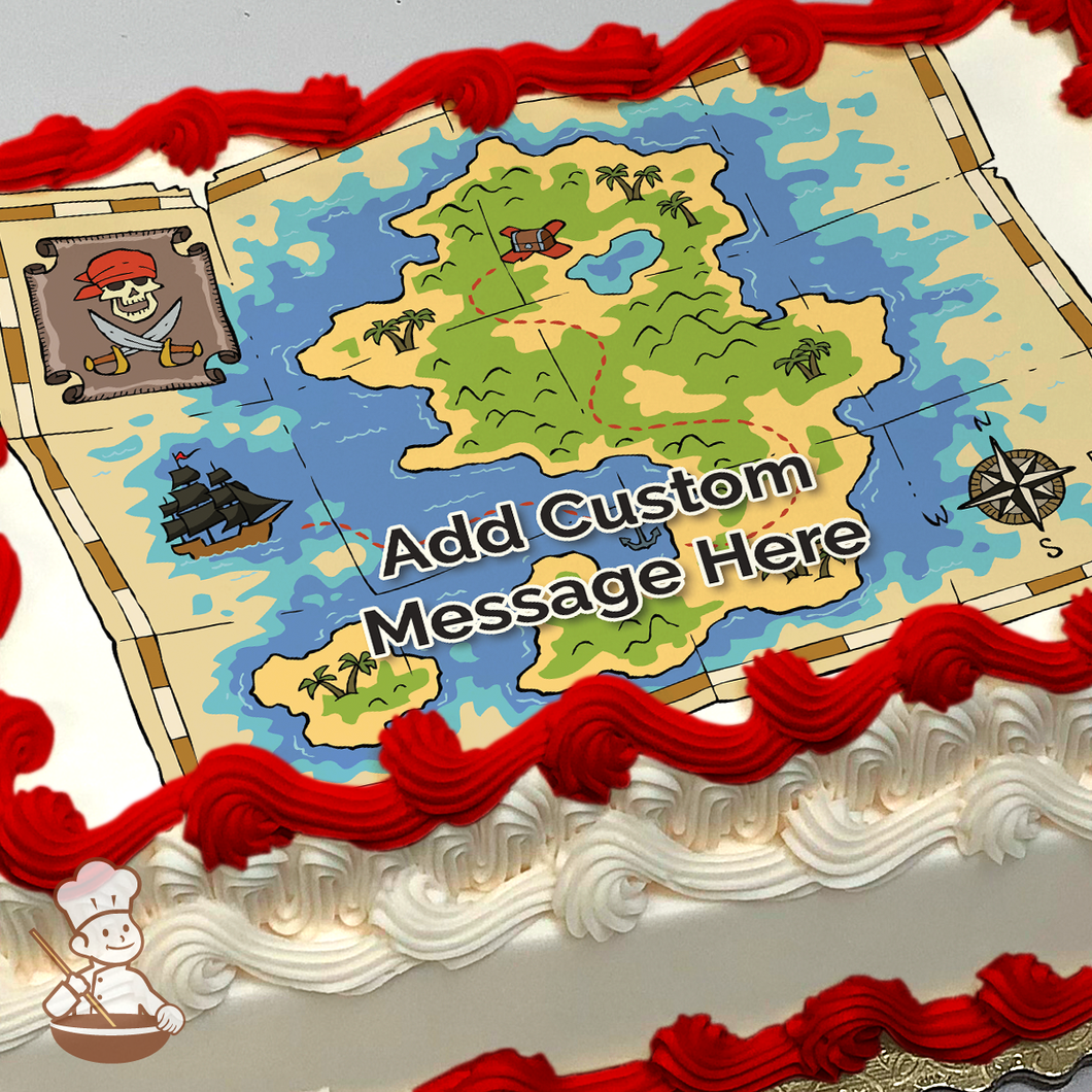Pirate's Treasure Map Photo Cake