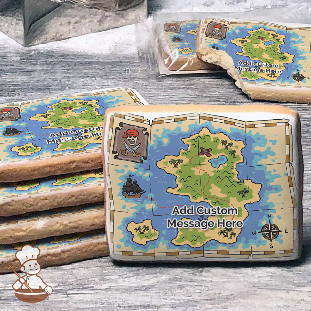 Pirate's Treasure Map Custom Message Cookies (Rectangle)