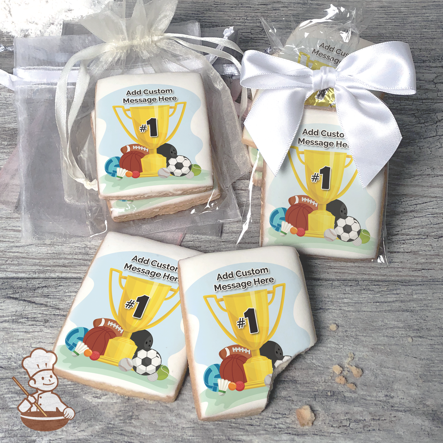#1 All Sports Custom Message Cookies (Rectangle)
