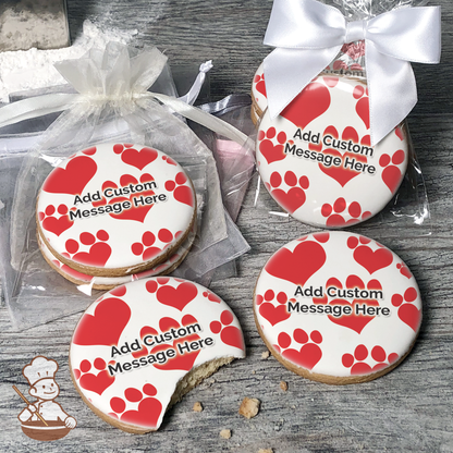 Dog Lover Custom Message Cookies (Round)