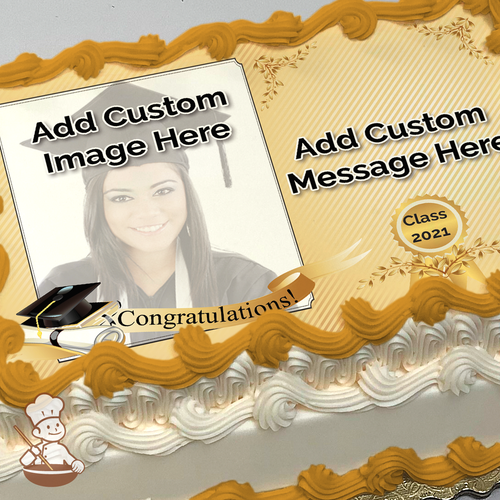Graduation Diploma Custom Photo Cake