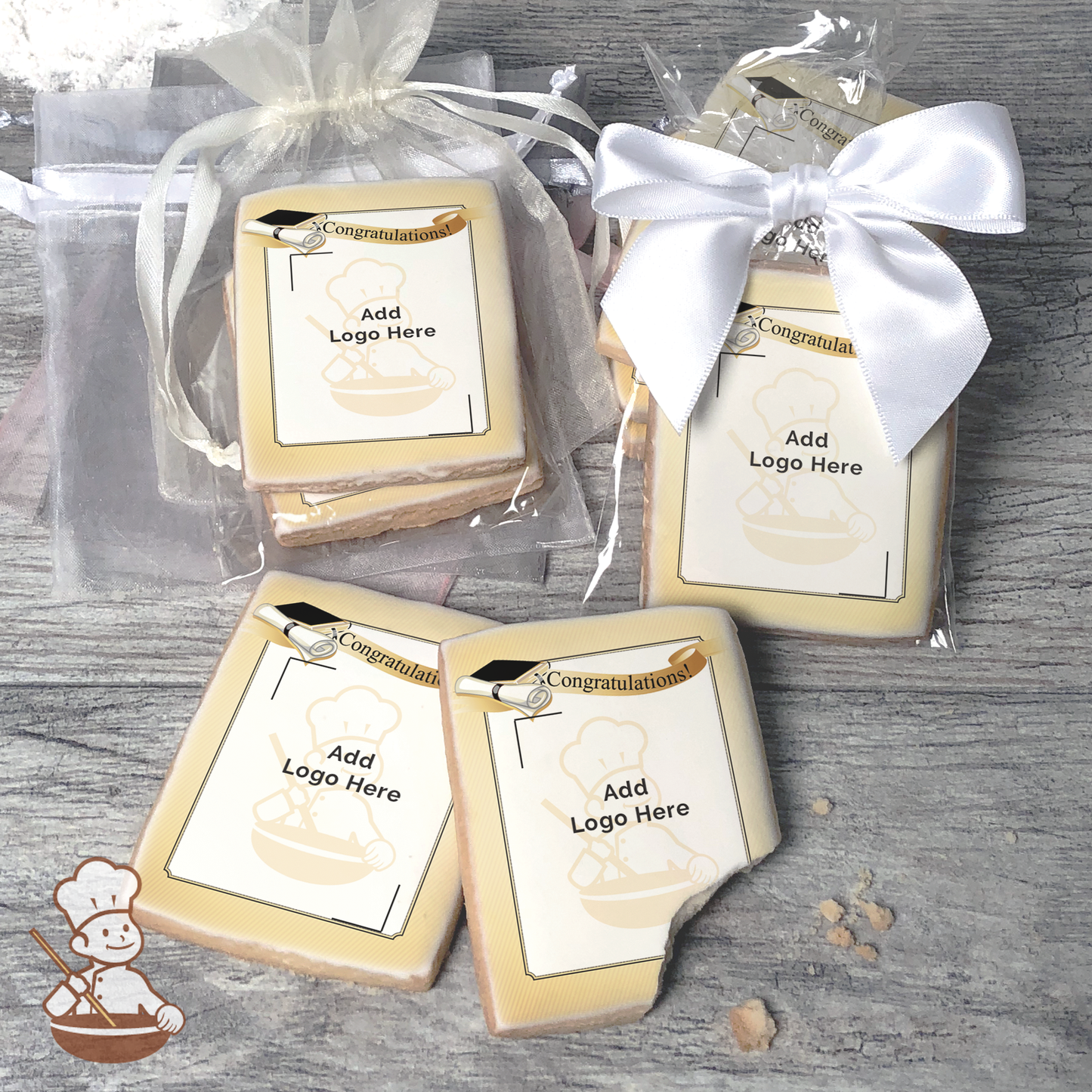 Graduation Diploma Logo Cookies (Rectangle)
