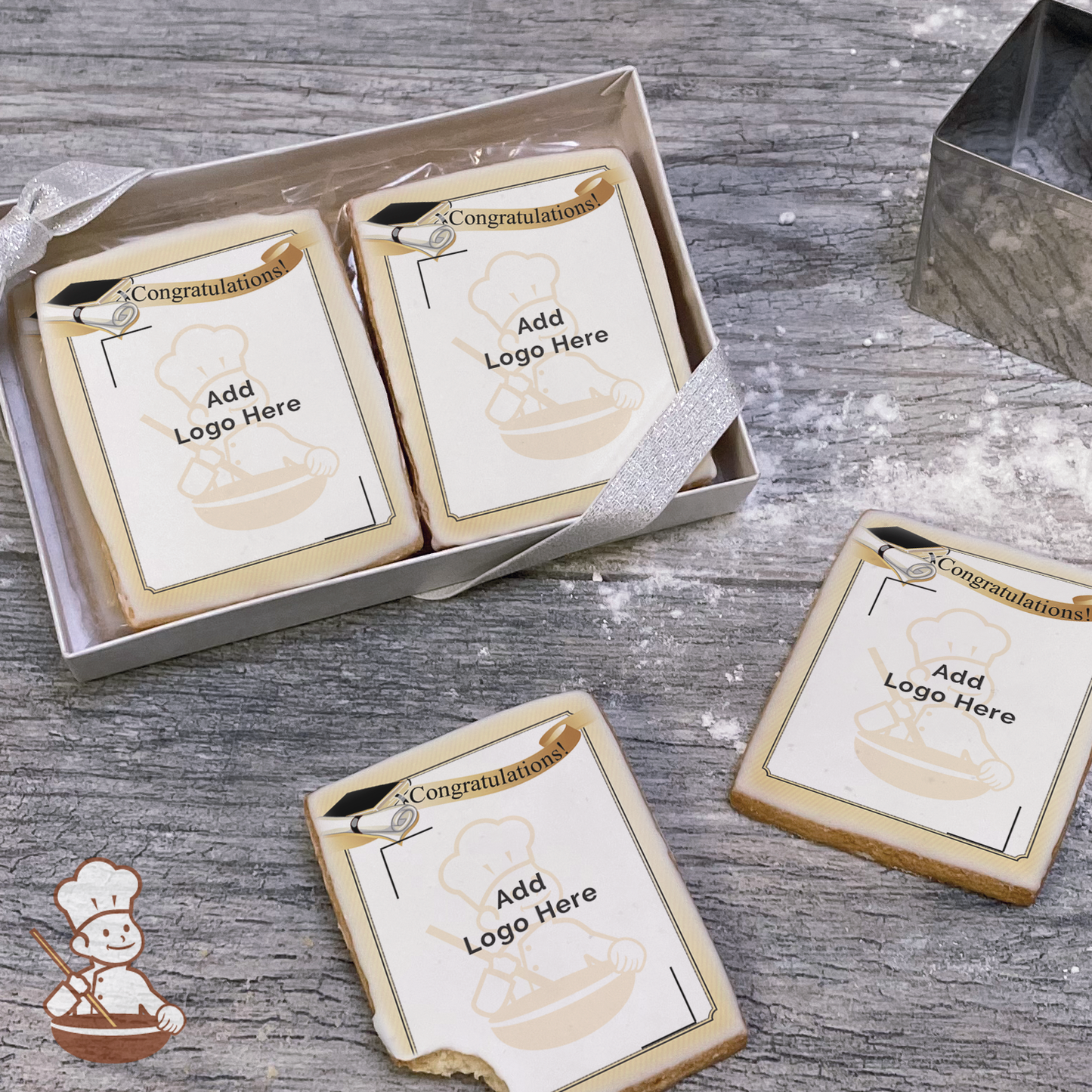 Graduation Diploma Logo Cookie Small Gift Box (Rectangle)