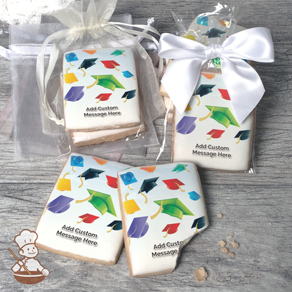 Hats off to the Grads Custom Message Cookies (Rectangle)