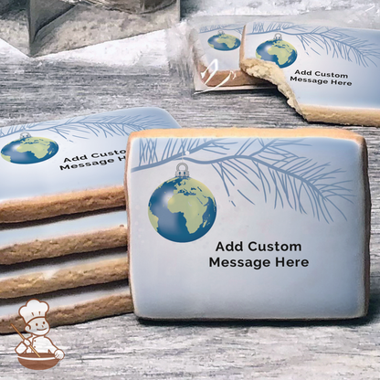 Peace on Earth World Ornament Custom Message Cookies (Rectangle)