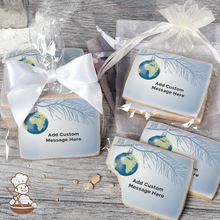 Load image into Gallery viewer, Peace on Earth World Ornament Custom Message Cookies (Rectangle)
