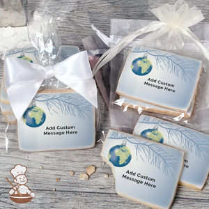 Peace on Earth World Ornament Custom Message Cookies (Rectangle)