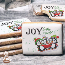 Load image into Gallery viewer, Joy to the World Penguins Cookies (Rectangle)