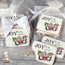 Load image into Gallery viewer, Joy to the World Penguins Cookies (Rectangle)