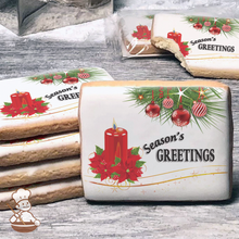 Load image into Gallery viewer, Holiday Poinsettias and Candle Cookies (Rectangle)