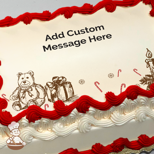 Old Fashion Season's Greetings Photo Cake