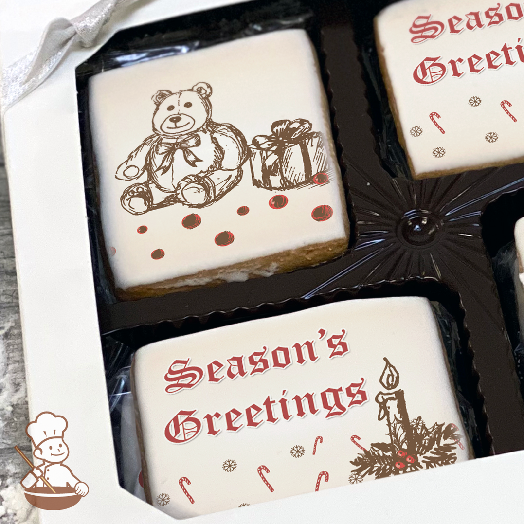 Old Fashion Season's Greetings Cookie Gift Box (Rectangle)