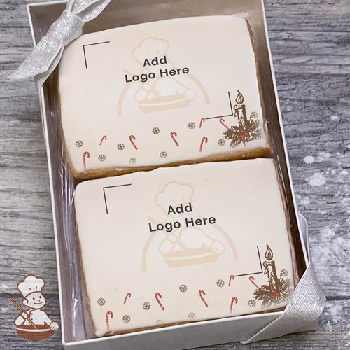 Old Fashion Season's Greetings Logo Cookie Small Gift Box (Rectangle)