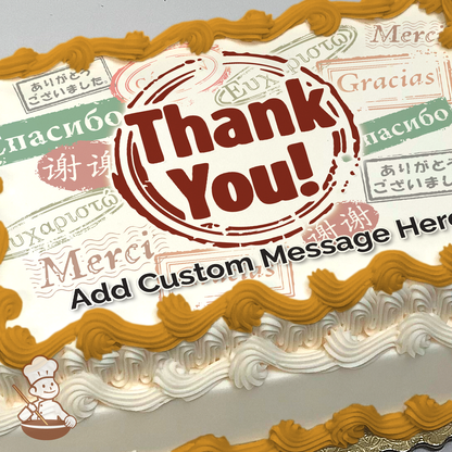 International Thank You Photo Cake