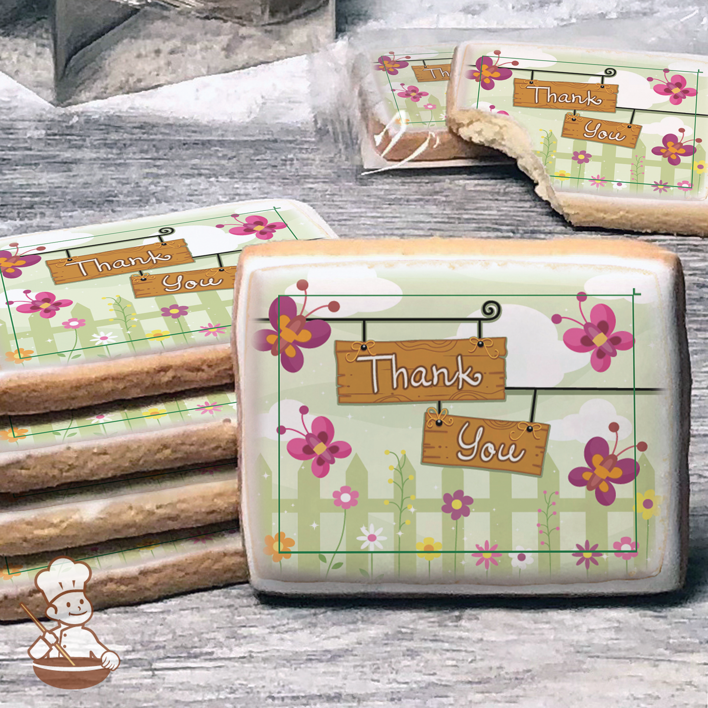 Thank You Garden Sign Cookies (Rectangle)