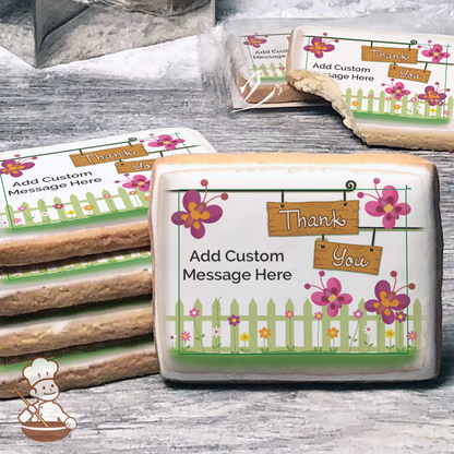 Thank You Garden Sign Custom Message Cookies (Rectangle)