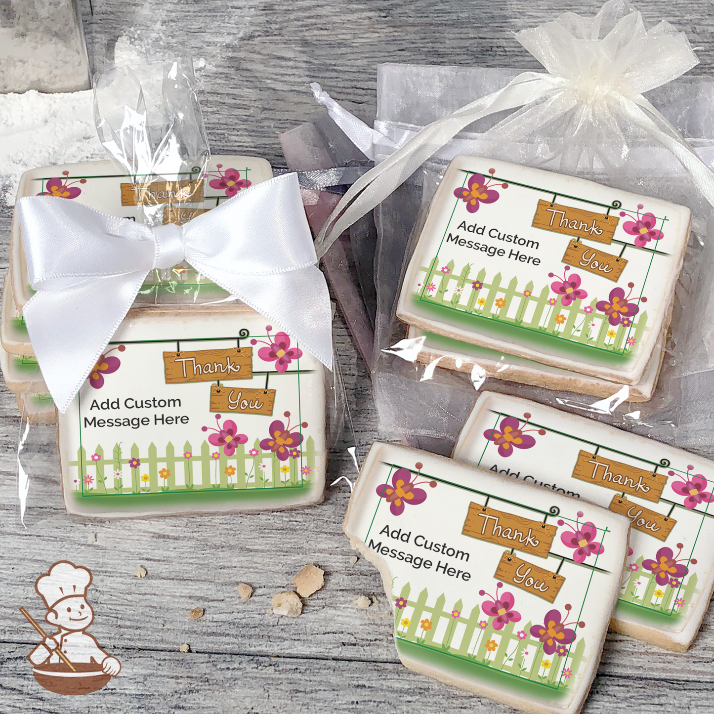 Thank You Garden Sign Custom Message Cookies (Rectangle)