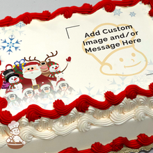 Load image into Gallery viewer, Happy Holidays Snowflakes Custom Photo Cake
