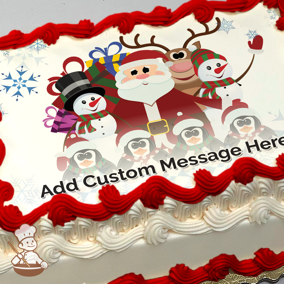 Happy Holidays Snowflakes Photo Cake