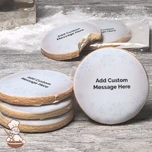 Load image into Gallery viewer, Happy Holidays Snowflakes Custom Message Cookies (Round)