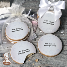 Load image into Gallery viewer, Happy Holidays Snowflakes Custom Message Cookies (Round)