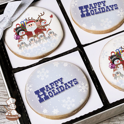 Happy Holidays Snowflakes Cookie Gift Box (Round)