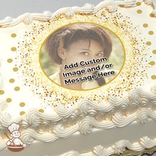 Load image into Gallery viewer, Sparkle with Gold Custom Photo Cake