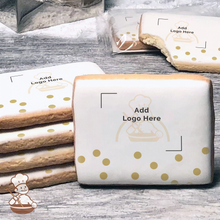Load image into Gallery viewer, Sparkle with Gold Logo Cookies (Rectangle)