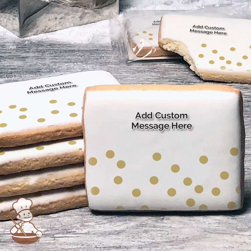 Sparkle with Gold Custom Message Cookies (Rectangle)