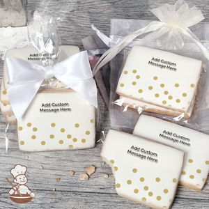 Sparkle with Gold Custom Message Cookies (Rectangle)