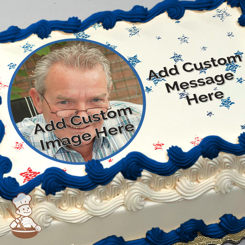 Patriotic Stars Custom Photo Cake