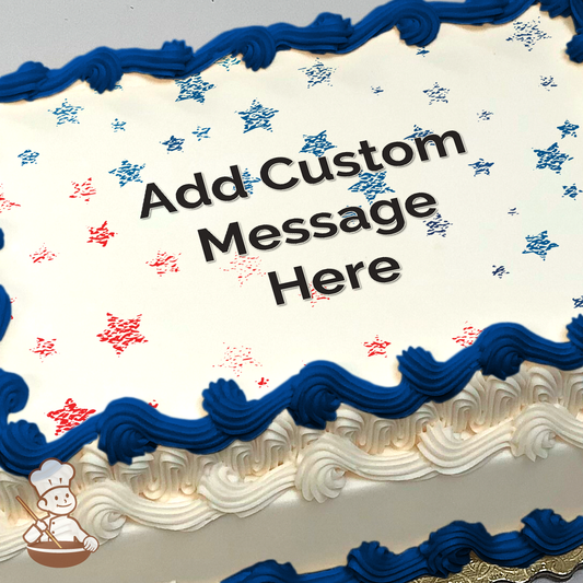 Patriotic Stars Photo Cake