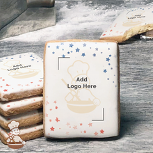Load image into Gallery viewer, Patriotic Stars Logo Cookies (Rectangle)