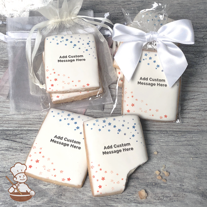 Patriotic Stars Custom Message Cookies (Rectangle)