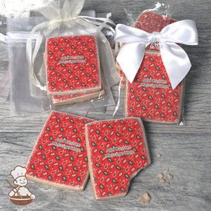 Red Paisleys Custom Message Cookies (Rectangle)