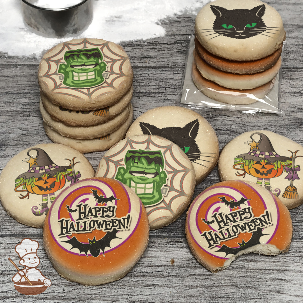 Crazy, Fun, Batty Monsters Cookie Set (Round Unfrosted)