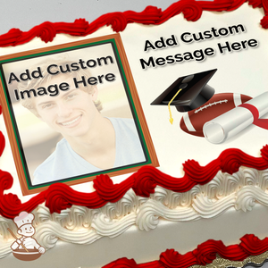 Graduation Football Custom Photo Cake