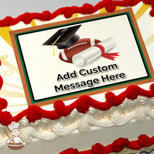 Load image into Gallery viewer, Graduation Football Photo Cake