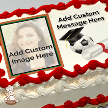Load image into Gallery viewer, Graduation Soccer Custom Photo Cake