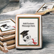 Load image into Gallery viewer, Graduation Soccer Custom Message Cookies (Rectangle)