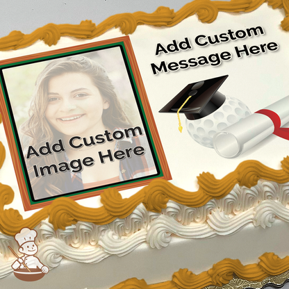 Graduation Golf Custom Photo Cake